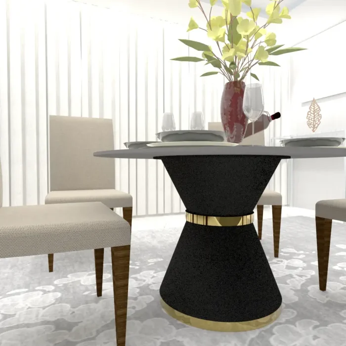 Pata de mesa Conic metal negro/dorado en 72 cm para salón