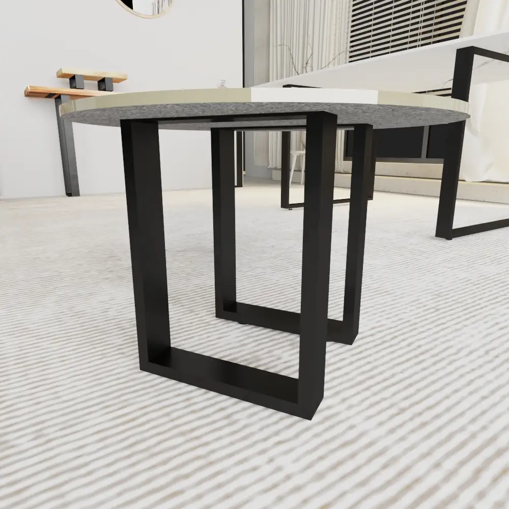 Pata de mesa Cuadrada  Diseño industrial en metal vanguardista