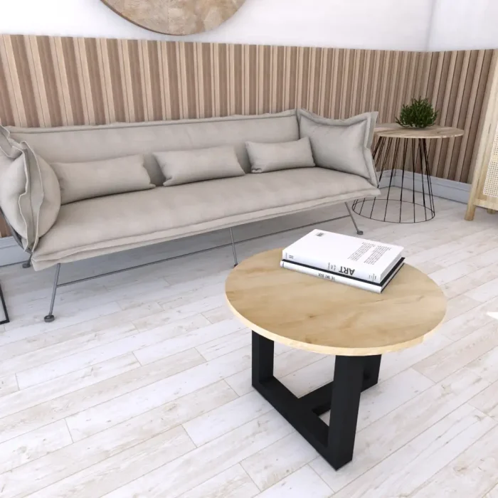 Sobre Tina Top para mesa de centro en madera de Mango maciza de 60 cm de diámetro