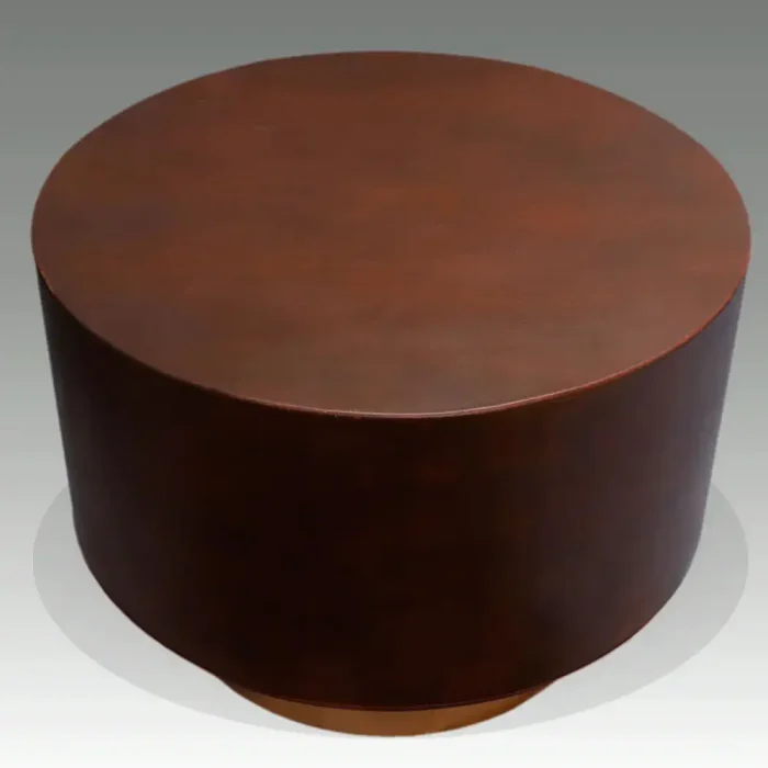 mesa de centro metálica redonda Mush en marron y dorado