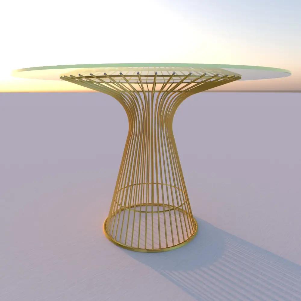 mesa de salón Nara en metal dorado y cristal de 65 cm