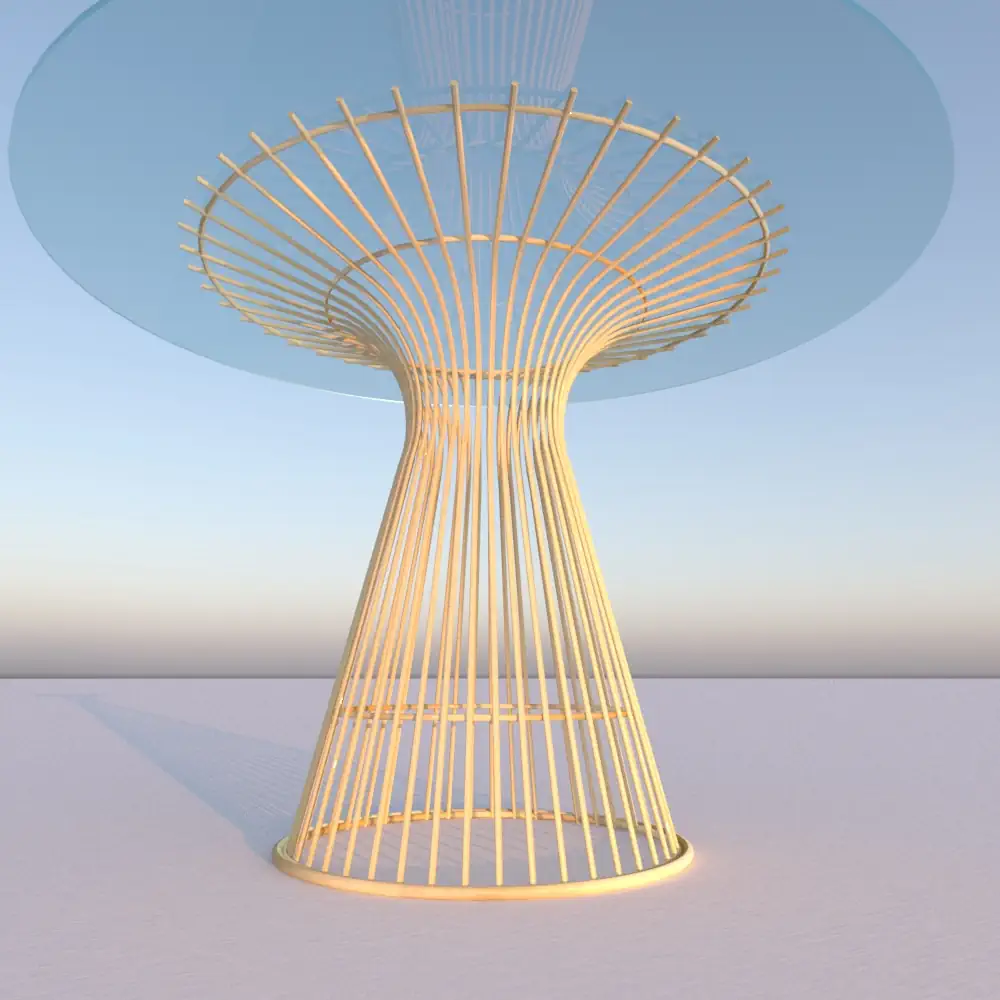 mesa de salón Nara en metal dorado y cristal de 65 cm