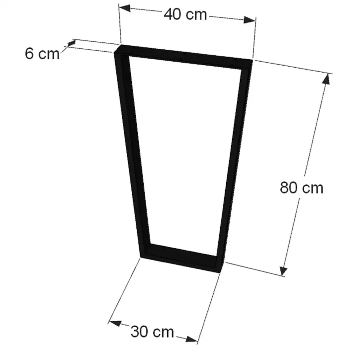 Patas de mesa Uve metal para mesa de salón o centro con cotas
