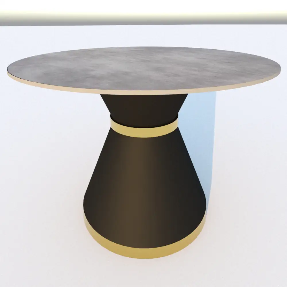 Pata de mesa Conic en metal negro / dorado para mesa de salón de 72 cm