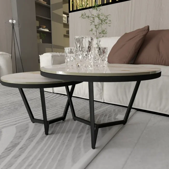 patas para mesas de centro redondas NOMEN metal negro kit de 2 en salón