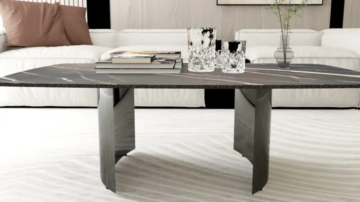 Patas de mesa Luna metal cromado para mesa de centro de 42 cm en salón