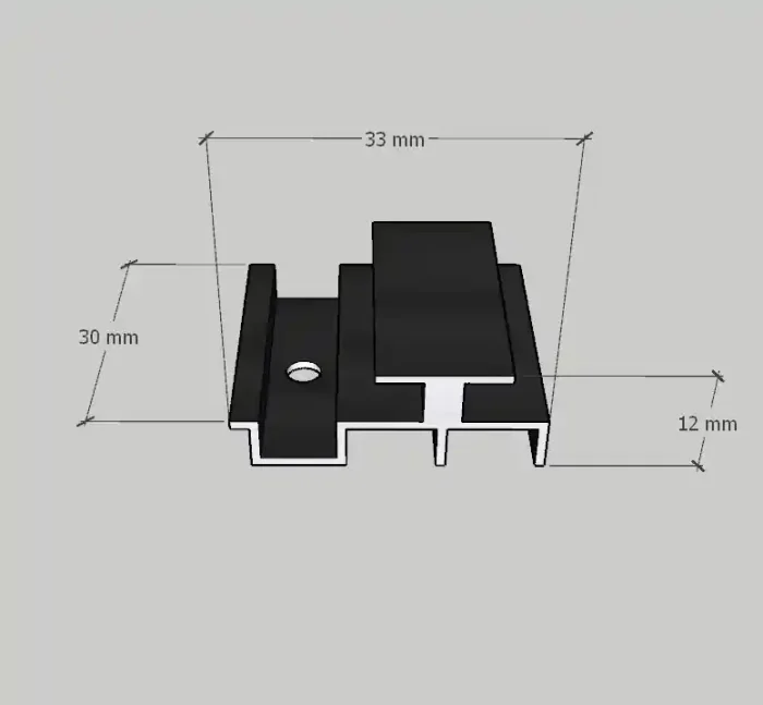 Grapa de fijación panel Exterior 3D aluminio - Imagen 3