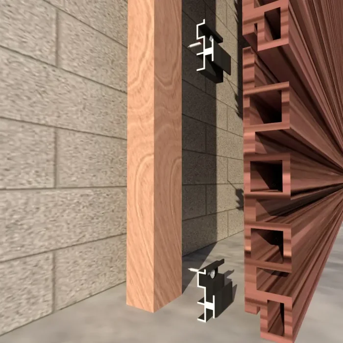 Montaje paso 1 de panel exterior 3D con grapas sobre rastrel